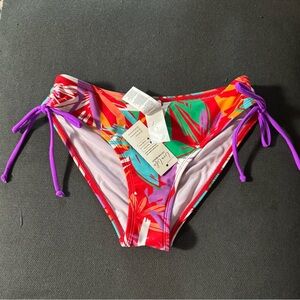 Cupshe Red and Green Tropical Bikini Bottoms